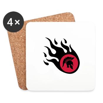 flamme de sparte 002 - Dessous de verre (lot de 4) - blanc - Devant
