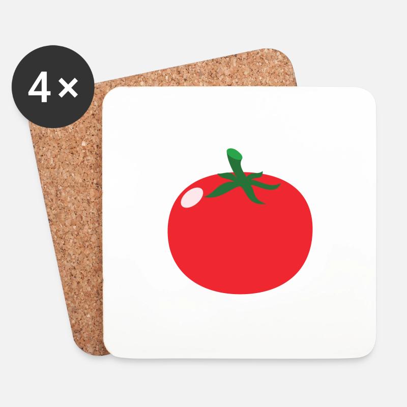 Tomate - Untersetzer (4er-Set) - Weiß