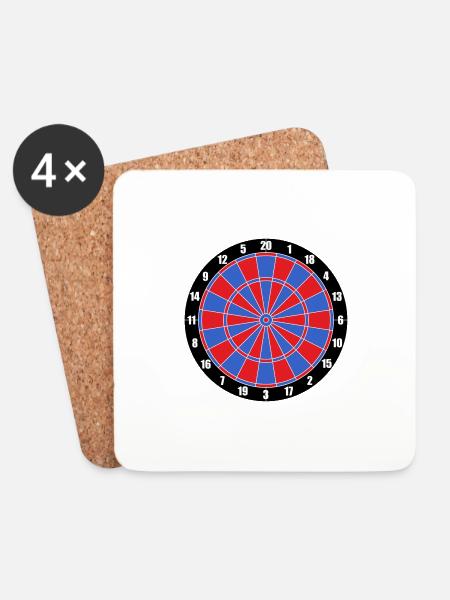 Dartscheibe - Untersetzer (4er-Set) - Weiß