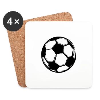 Football, logo sportif de la Coupe du monde - Dessous de verre (lot de 4) - blanc - Devant