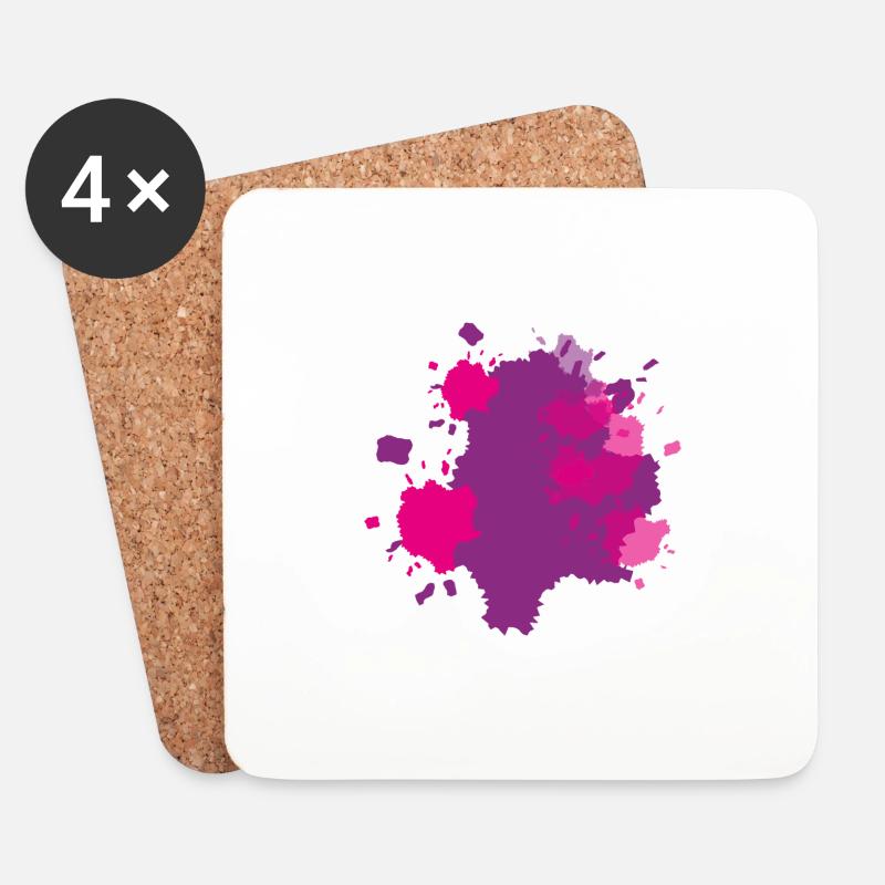 Farbklecks Rosa - Untersetzer (4er-Set) - Weiß