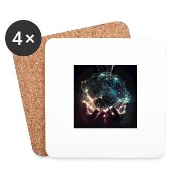 Hands that hold light/energy - Coasters (set of 4) - white - Front