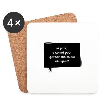 4 - Dessous de verre (lot de 4) - blanc - Devant