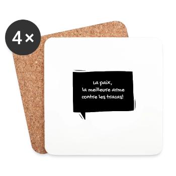 5 - Dessous de verre (lot de 4) - blanc - Devant