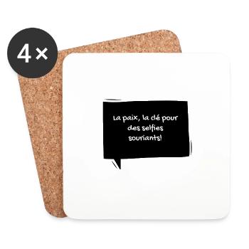 6 - Dessous de verre (lot de 4) - blanc - Devant
