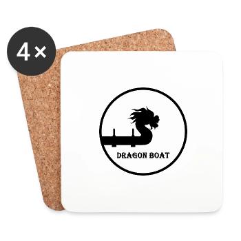 Dragon Boat Chinese Dragon Boat Crew Paddling - Coasters (set of 4) - white - Front