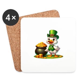 St. Patricks Day Elefant Grün - Untersetzer (4er-Set) - Weiß - Vorne