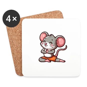 Yoga with Rat & Mouse: Relaxation and Gymnastics - Coasters (set of 4) - white - Front