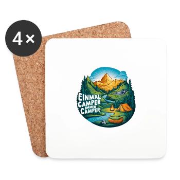Einmal Camper immer Camper Naturerlebnis pur - Untersetzer (4er-Set) - Weiß - Vorne