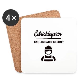 Estrichlegerin Ausbildung Bestanden Azubi Lehre - Untersetzer (4er-Set) - Weiß - Vorne