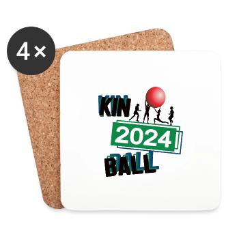 Kinball Spieler Team Turnier Mannschaft in 2024 - Untersetzer (4er-Set) - Weiß - Vorne