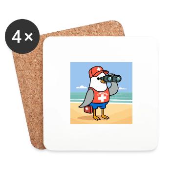 Nordsee Möwe Lebensretter Bademeister Meer Strand - Untersetzer (4er-Set) - Weiß - Vorne