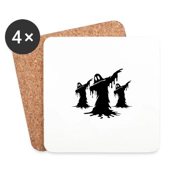 Gruselige Dabbing Gespenster Geister Halloween - Untersetzer (4er-Set) - Weiß - Vorne