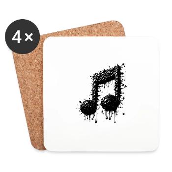 Liquid Music Eighth Notes Scale - Coasters (set of 4) - white - Front