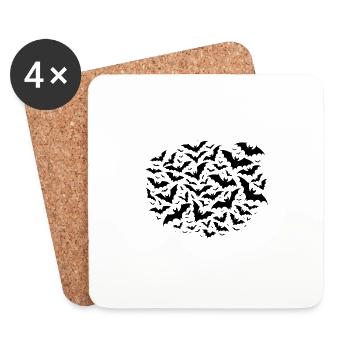 Huge flying swarm of bats - Coasters (set of 4) - white - Front