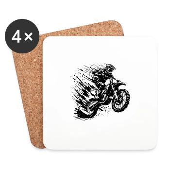 Abenteuersport Motocross Hobby Style Zeichnung - Untersetzer (4er-Set) - Weiß - Vorne