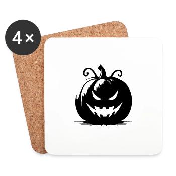 Unheimliche magische Halloween Kürbis Laterne - Untersetzer (4er-Set) - Weiß - Vorne