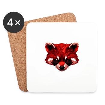 Red Panda Low Poly Art Design - Coasters (set of 4) - white - Front