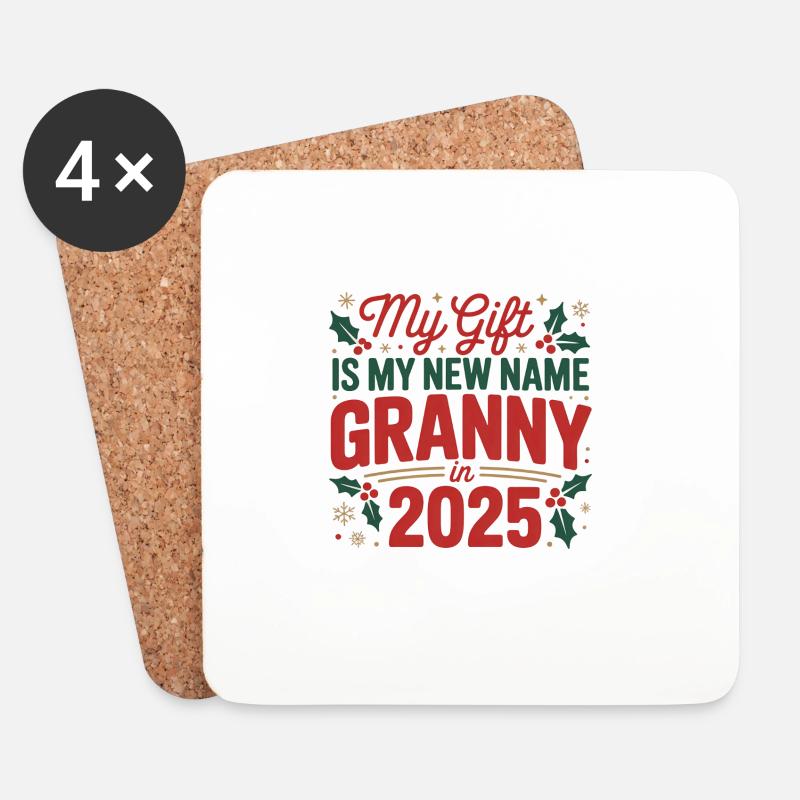 Granny in 2025 Gift Name Tee - Coasters (set of 4) - white
