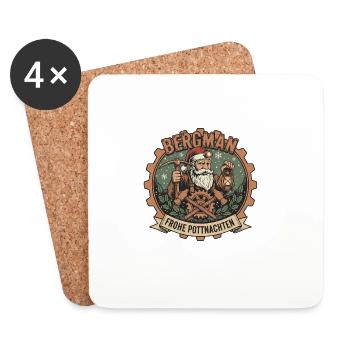 Miner Christmas Pottnachten - Coasters (set of 4) - white - Front