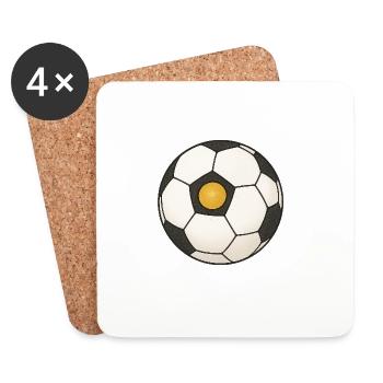Goldener Punkt - Fußball Edition (Schwarz) - Untersetzer (4er-Set) - Weiß - Vorne