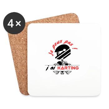 Je peux pas - Karting - Dessous de verre (lot de 4) - blanc - Devant