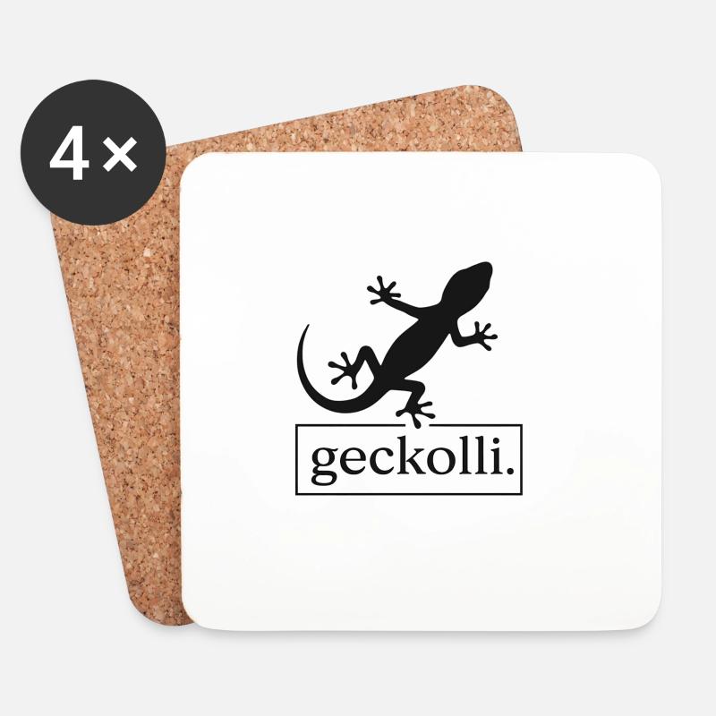 Gecko  - Untersetzer (4er-Set) - Weiß