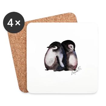 penguins - Coasters (set of 4) - white - Front