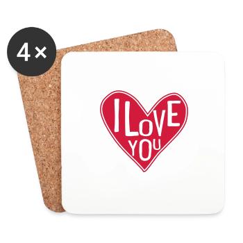 I love you - Coasters (set of 4) - white - Front