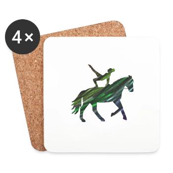 Voltigiererin Pferd - Geschenk Voltigieren Volti - Untersetzer (4er-Set) - Weiß - Vorne