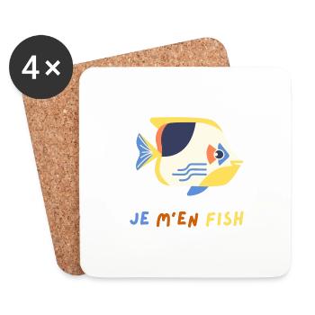 Je men fish - Dessous de verre (lot de 4) - blanc - Devant