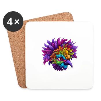 Flamingo Mardi Gras Mask - Coasters (set of 4) - white - Front