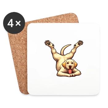 Golden Retriever Yoga & Gymnastics Talent - Coasters (set of 4) - white - Front