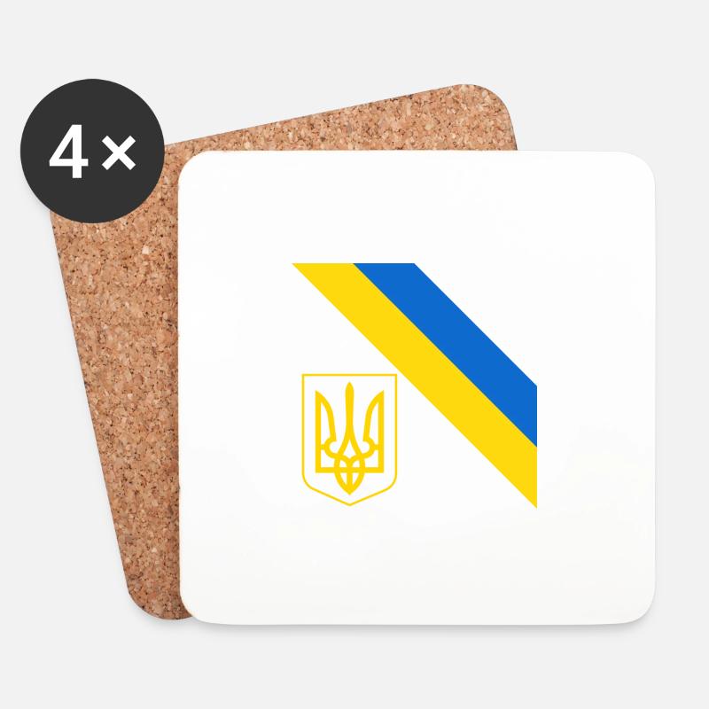 Ukrainisch - Untersetzer (4er-Set) - Weiß