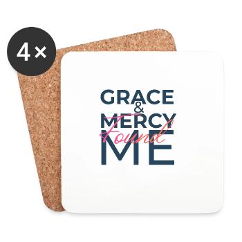 Grace & Mercy Found Me - Coasters (set of 4) - white - Front