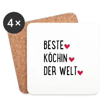 Beste Köchin der Welt - Untersetzer (4er-Set) - Weiß - Vorne