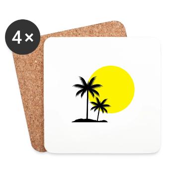 Palms - Coasters (set of 4) - white - Front