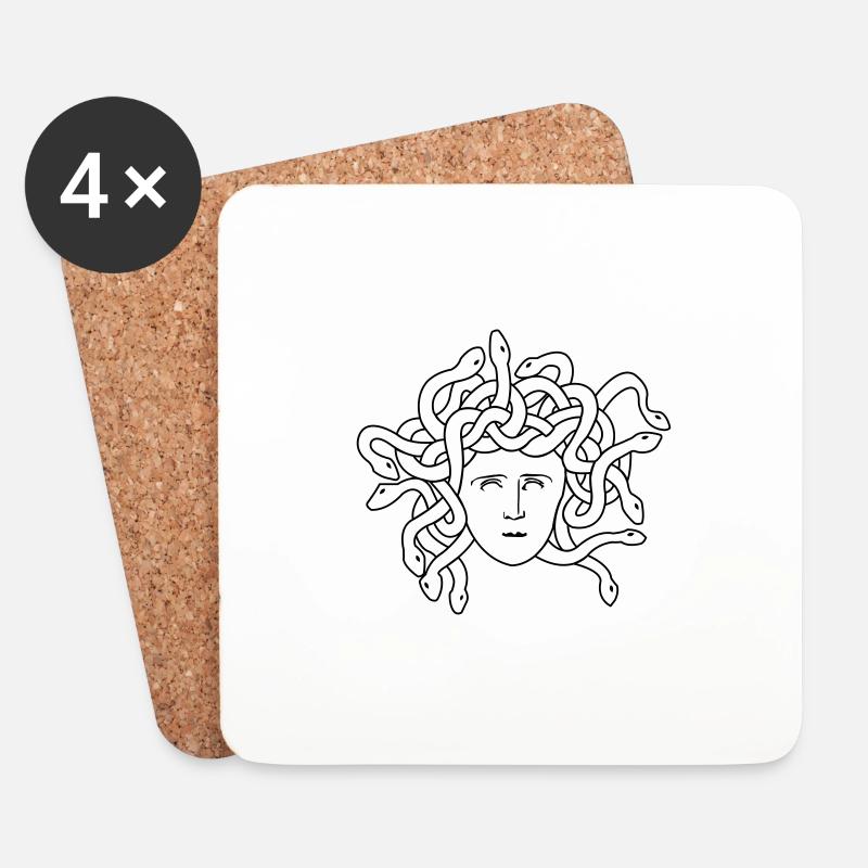 medusa gesicht - Untersetzer (4er-Set) - Weiß