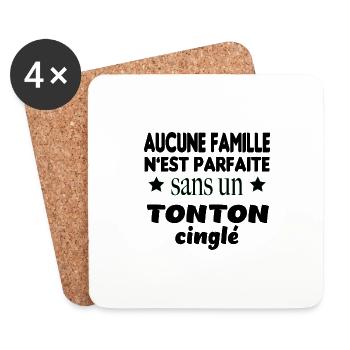 tonton cinglé - Dessous de verre (lot de 4) - blanc - Devant