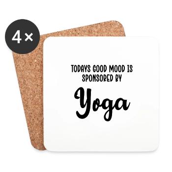Cooler Yoga Spruch Geschenk Yogi - Untersetzer (4er-Set) - Weiß - Vorne