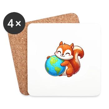 Squirrels for Environmental Protection & Nature Conservation - Coasters (set of 4) - white - Front