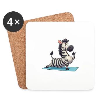 Zebra Yoga: Zen Meditation and Buddhism - Coasters (set of 4) - white - Front