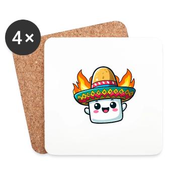 Cinco de Mayo Grill Guimauve - Dessous de verre (lot de 4) - blanc - Devant