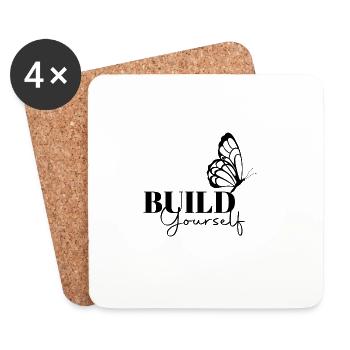 Build Yourself Motivational Butterfly Tee - Coasters (set of 4) - white - Front