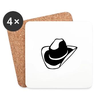 chapeau cowboy western 70923 - Dessous de verre (lot de 4) - blanc - Devant
