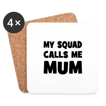 maman - Dessous de verre (lot de 4) - blanc - Devant