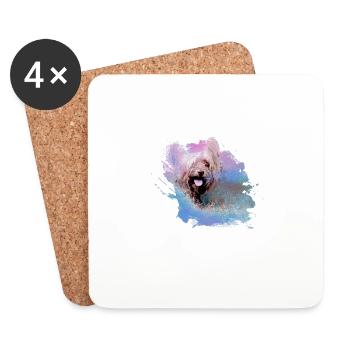 yorkshire terrier ,dog,graffiti,colorful,painting - Coasters (set of 4) - white - Front