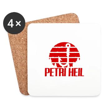 Petri Heil Fischen - Untersetzer (4er-Set) - Weiß - Vorne