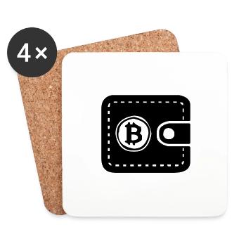 Portefeuille bitcoin - Dessous de verre (lot de 4) - blanc - Devant