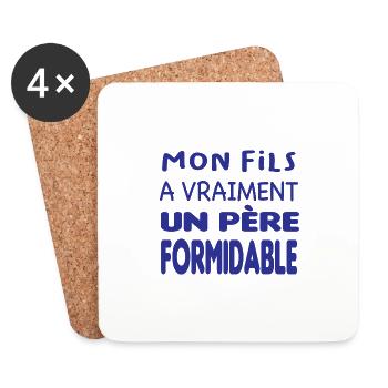 Père formidable - Dessous de verre (lot de 4) - blanc - Devant